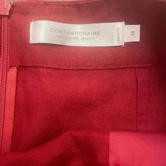 Simons 100% linen faux wrap  skirt - Picture 3 of 5